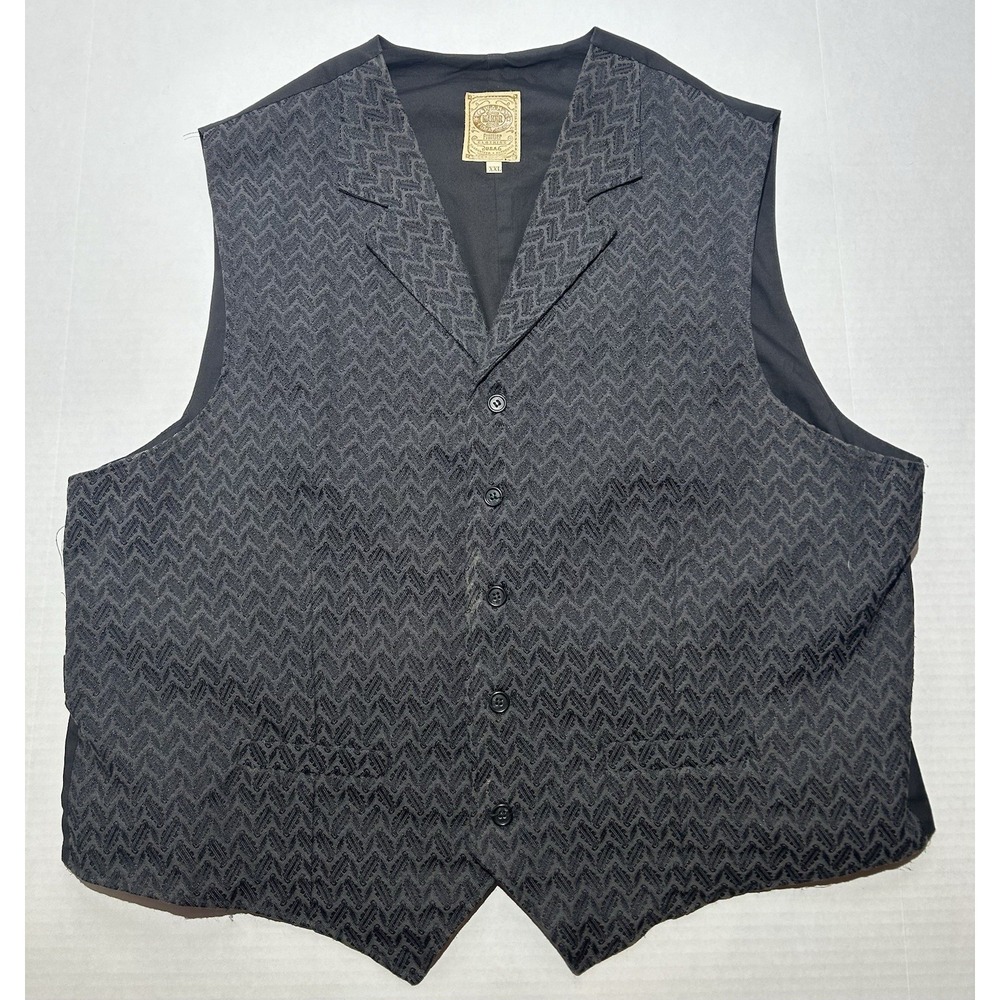 Mens Wah Maker Western Vest Size 2XL Frontier Clothing Black Geometric Cowboy